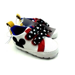 Disney Mickey Mouse Baby Shoes Size 2 Infant Crib Sneakers Boys Girls Unisex